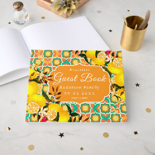 Lemon Mediterranean Tiles Orange Guest Book