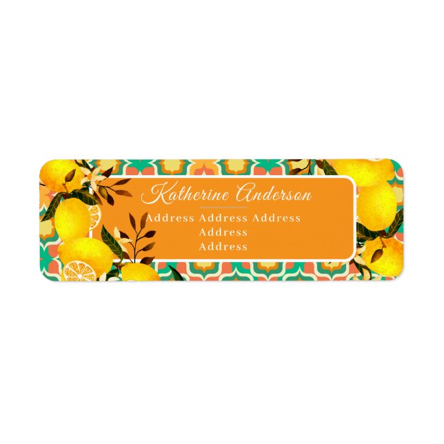 Lemon Mediterranean Tiles  Orange Label (Front)