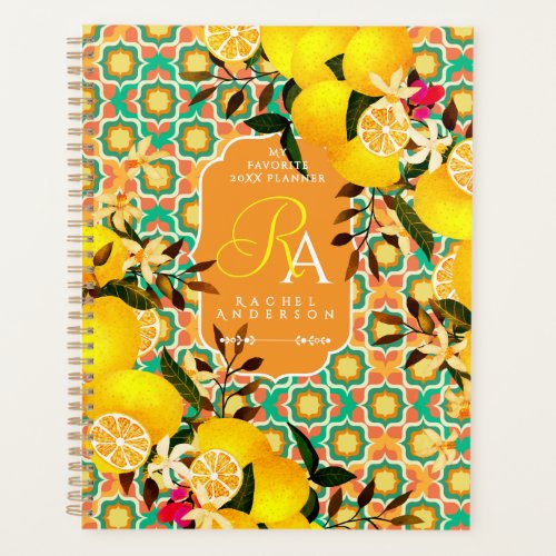 Lemon Mediterranean Tiles Orange Planner