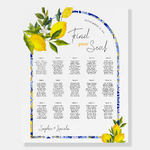 Lemon Mediterranean Wedding Seating Chart Foam Board