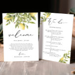 Lemon Mediterranean Wedding Welcome Bag card<br><div class="desc">Evoke the sunny splendor of an Amalfi Coast wedding with the Yellow Lemon Mediterranean Wedding collection! Infused with the zest of summer citrus, the invitations, signs, and decor radiate warmth, elegance, and charming lemon graphics paired with a gorgeous calligraphy font. Celebrate your love amidst the breezy allure of the coast,...</div>
