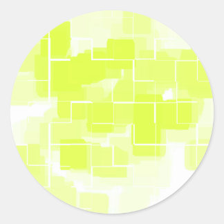 "Lemon Meringue" Geometric Art Classic Round Sticker