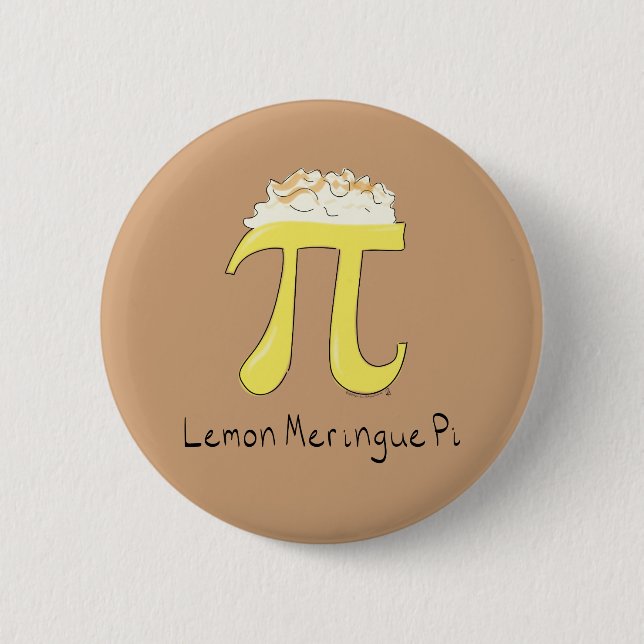 Lemon Meringue Pi Cute Math Pi Day Button Pin (Front)