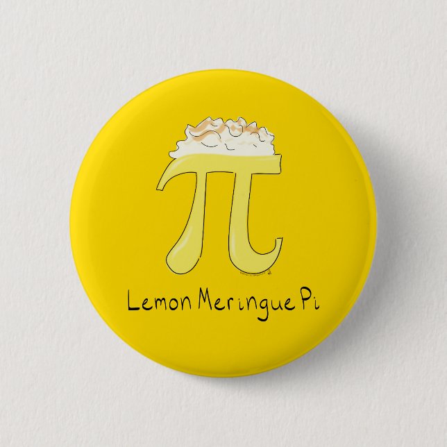 Lemon Meringue Pi Cute Math Pi Day Button Pin (Front)