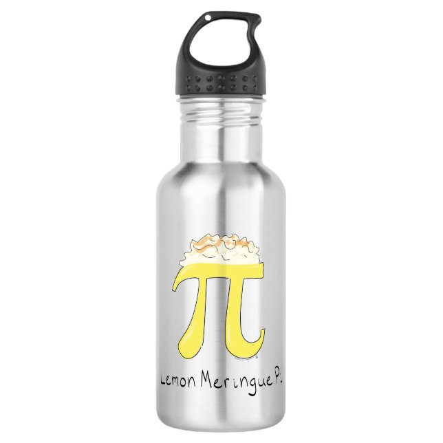 Lemon Meringue Pi Day Cute Math Green Water Bottle (Front)