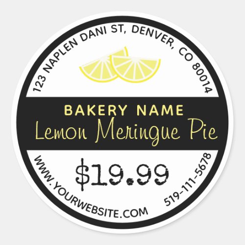 Lemon Meringue Pie Bakery Round Sticker