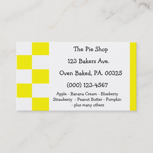 Lemon Meringue Pie Colors Business Card (Front)