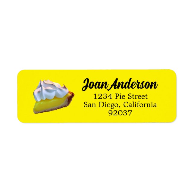 Lemon meringue pie label (Front)