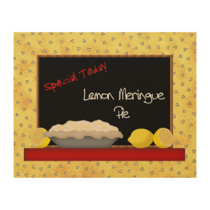 Lemon Meringue Pie Wood Canvas
