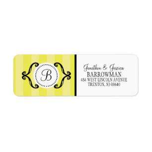 Lemon Meringue Sweet Charming Striped Personalized Label