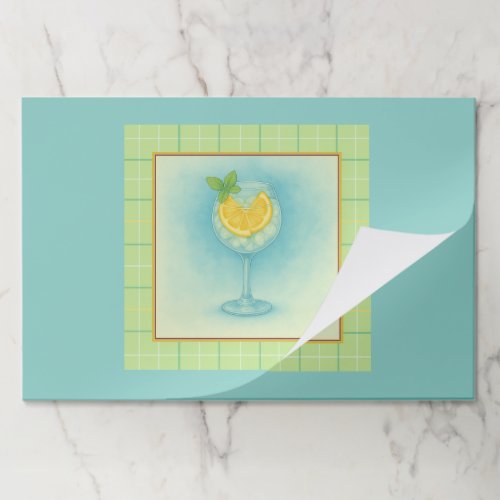 Lemon Mint Coastal Paper Placemats Summer Party