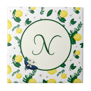 Lemon Monogram Ceramic Tile