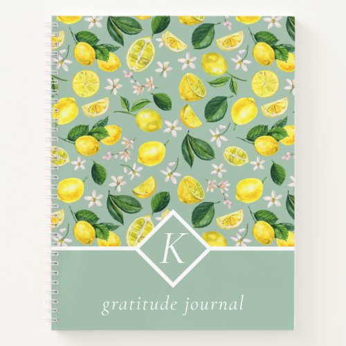 Lemon Monogram Gratitude Journal