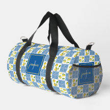 Lemon Monogram Name French Country Tile Pattern