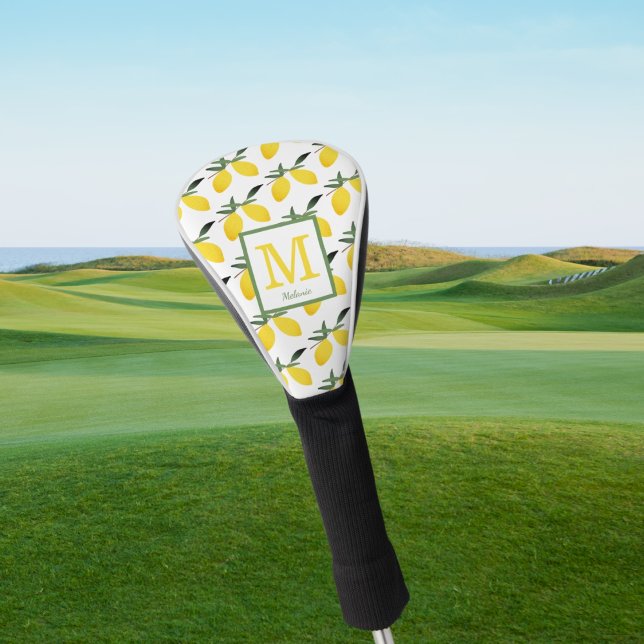 Lemon Monogram Name Golf Head Cover (Creator Uploaded)