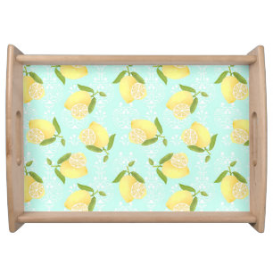 Lemon Motif  Love Blue Serving Tray
