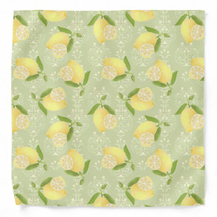 Lemon Motif  Love Olive Bandana