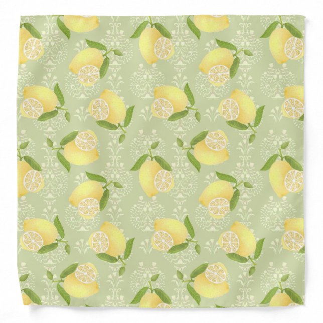 Lemon Motif  Love Olive Bandana (Front)
