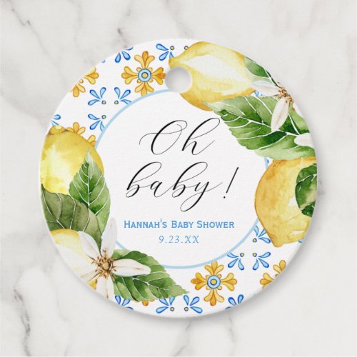 Lemon Oh Baby Classic  Favor Tags