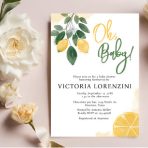 Lemon Oh Baby Shower Invitation
