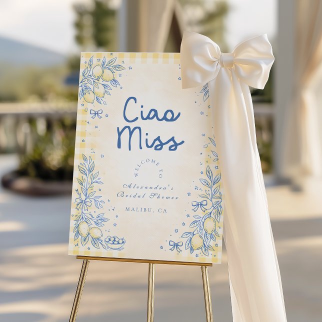 Lemon Olive Ciao Miss Bridal Shower Foam Board (Creator Uploaded)