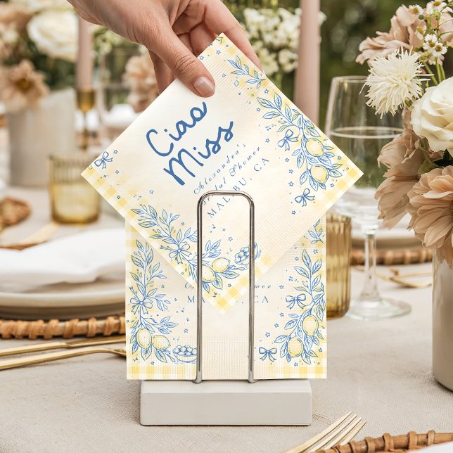 Lemon Olive Ciao Miss Bridal Shower Napkins (Creator Uploaded)