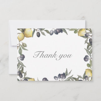 Lemon & Olive Thank you Card