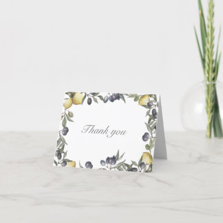 Lemon & Olives Thank You Card