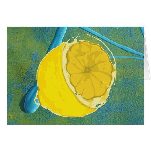 Lemon on Abstract Painting Cards (Front Horizontal)