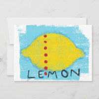 Lemon On Blue Greeting Card	 Card