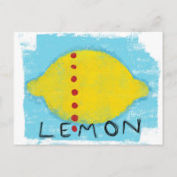 Lemon On Blue Postcard	 Postcard