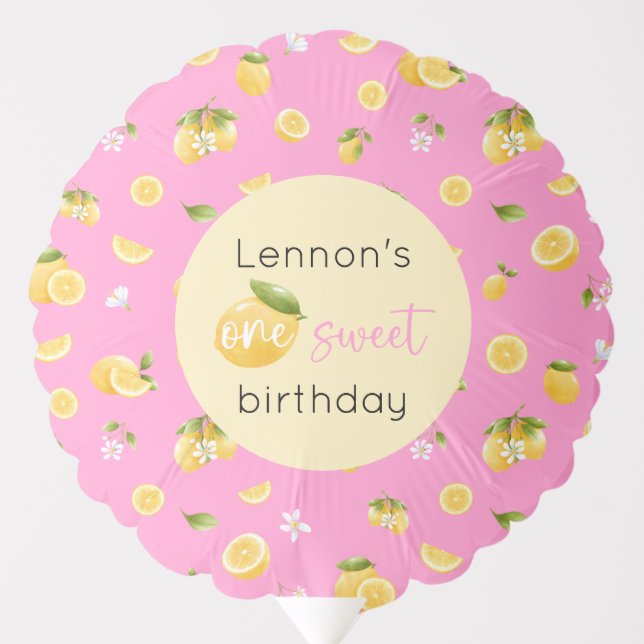 Lemon One Sweet 1st Birthday Balloon (Front)
