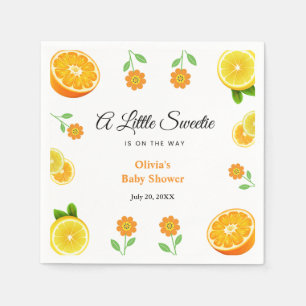 Lemon Orange Citrus Botanical Baby Shower Napkins