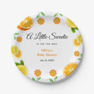 Lemon Orange Citrus Botanical Baby Shower  Paper Plates