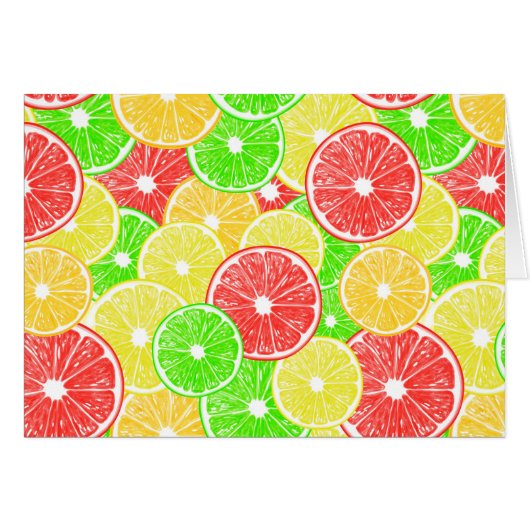 Lemon, orange, grapefruit and lime slices pattern cards (Front Horizontal)
