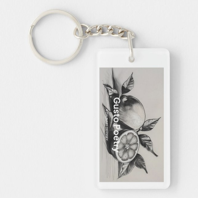 Lemon & Orange Gusto Poetry Keychain (Front)