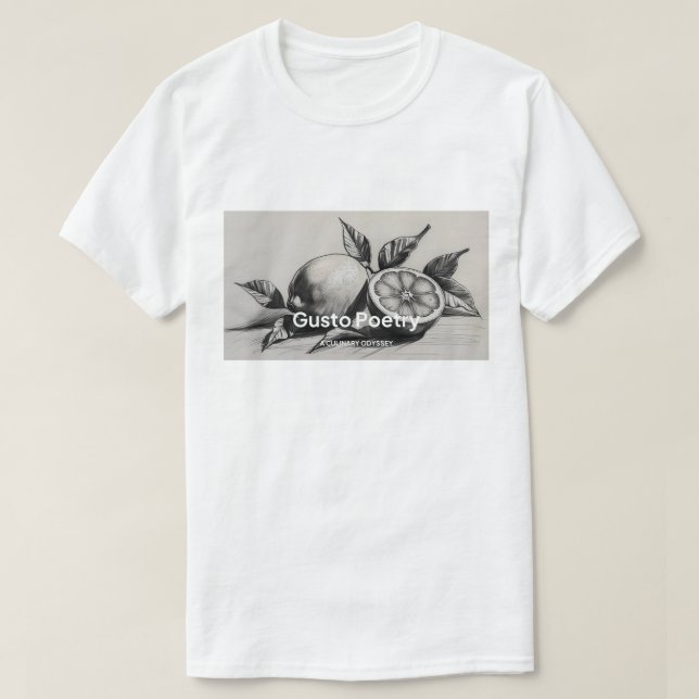 Lemon & Orange Gusto Poetry T-Shirt (Design Front)