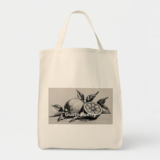 Lemon & Orange Gusto Poetry Tote Bag