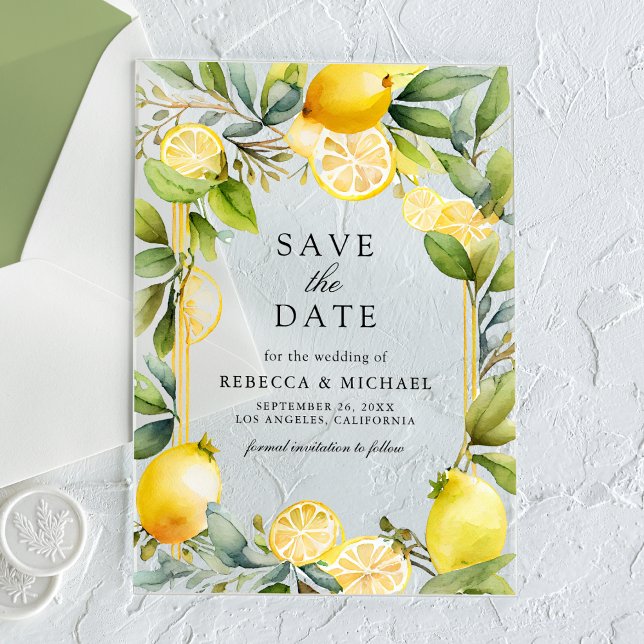 Lemon Orchard Citrus Wedding Save the Date (Creator Uploaded)