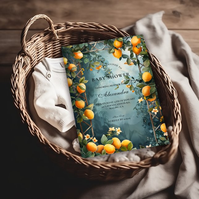 Lemon Orchard Floral Baby Shower Invitation (Creator Uploaded)