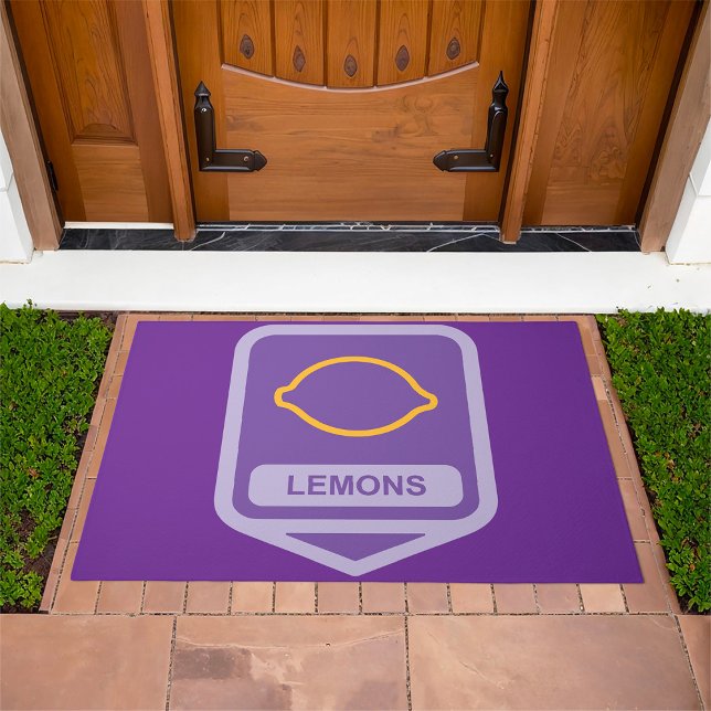 Lemon Outline Purple and Yellow Fruit Doormat (Creator Uploaded)
