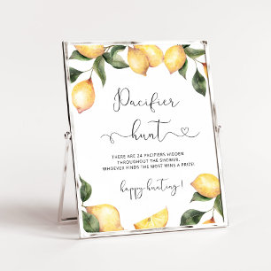 Lemon Pacifier hunt baby shower game Poster
