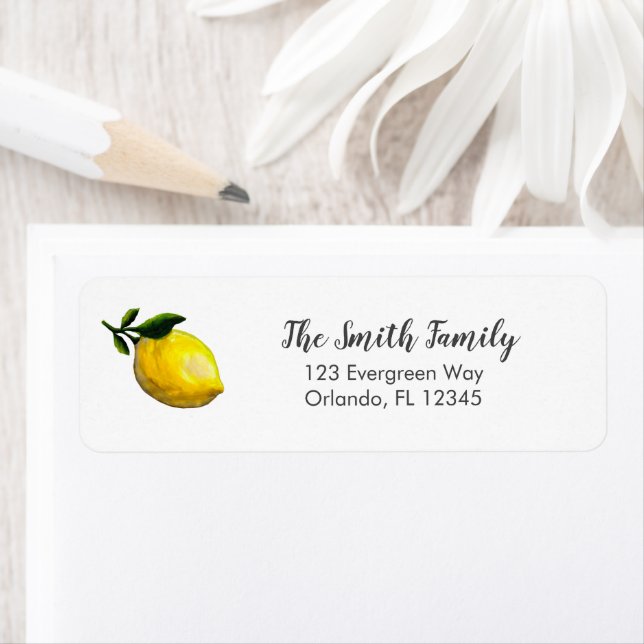 Lemon Painting Fruit Art Address Label (Insitu)