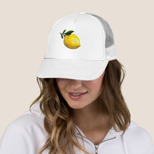 Lemon Painting Fruit Art Trucker Hat (In Situ)