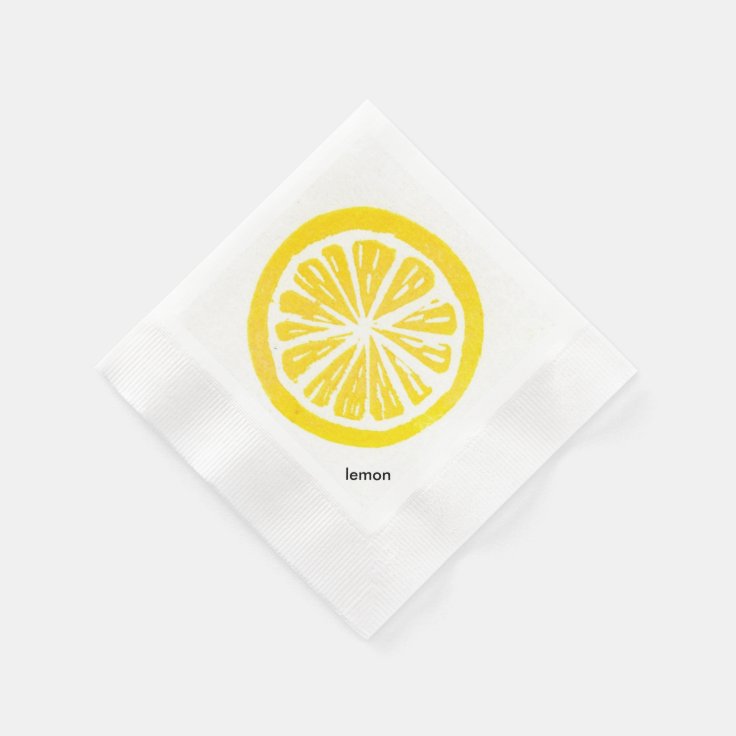 Lemon Paper Cocktail Napkins Zazzle