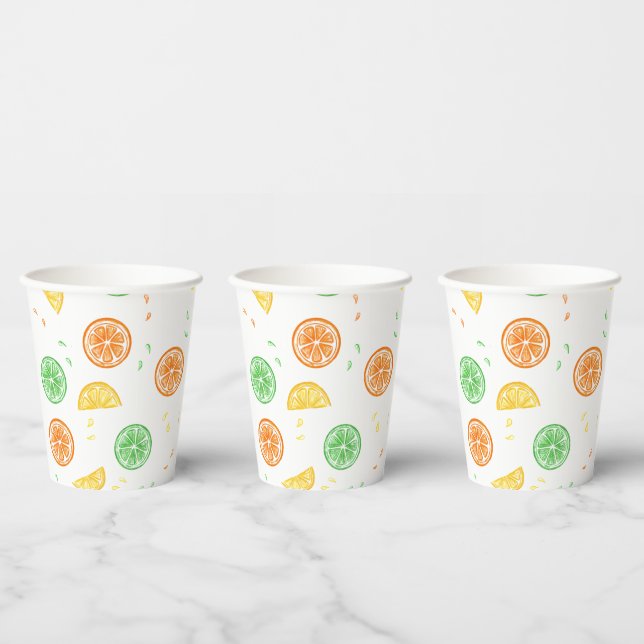 Lemon paper glass cups (Multi)