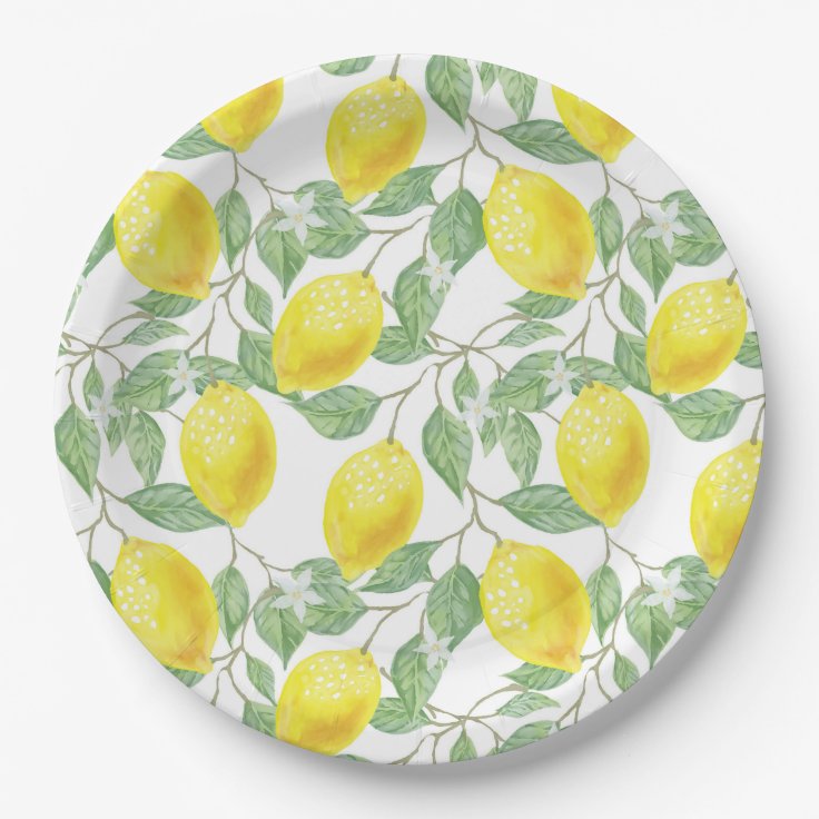 Lemon Paper Plates | Zazzle