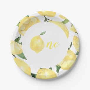 Lemon Paper Plates Lemon First Birthday Citrus One