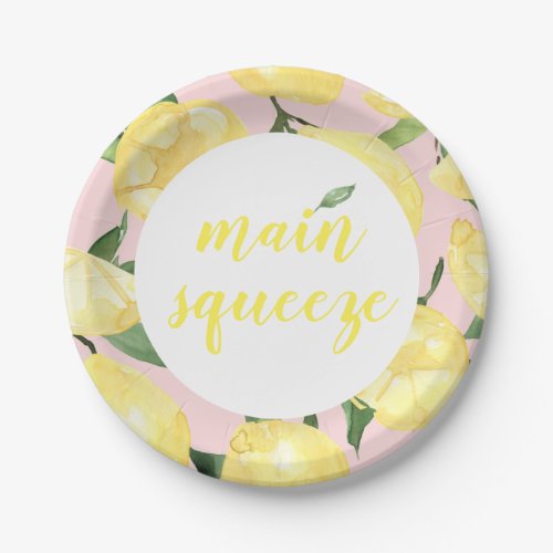 Lemon Paper Plates Main Squeeze Blush Bridal
