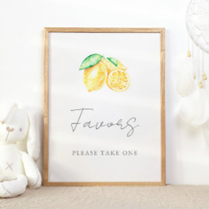 Lemon Party Favor Table Take One Sign